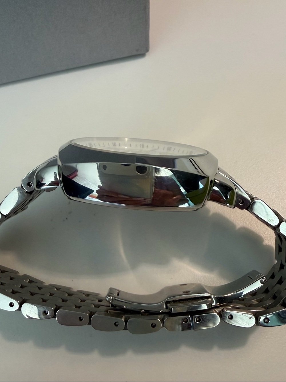 Michele Silver-Tone Stainless Steel Chronograph Watch with White Dial - Picture 11 of 12